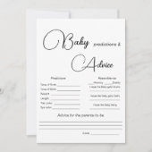 Baby Predictions Baby Shower Game Einladung (Vorderseite)