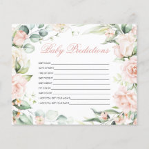 'Baby Predictions' Blush GreeneryBaby Shower Game