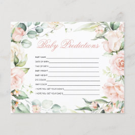 'Baby Predictions' Blush GreeneryBaby Shower Game