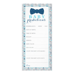 Baby Predictions Card, Bow Krawatte Babydusche Werbekarte