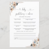 Baby Predictions Card Elfenbein und Blue Boho (Vorderseite)