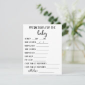 Baby Predictions Card Hinweiskarte (Stehend Vorderseite)