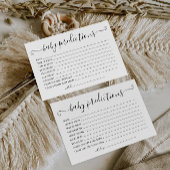 Baby Predictions Card Minimalistisch Baby Shower G