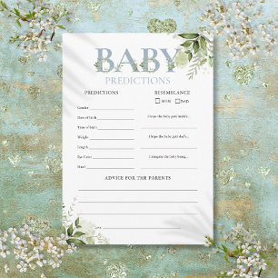 Baby Predictions Greenery Baby Shower Game Card Einladung