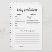 Baby Predictions Minimalistisch Baby Shower Game (Vorne/Hinten)