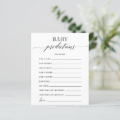 Baby Predictions Minimalistisch Baby Shower Game (Stehend Vorderseite)