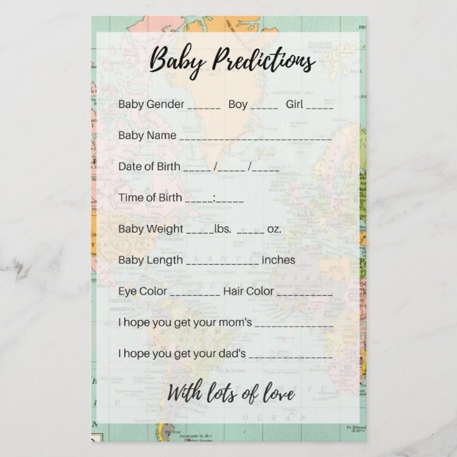 Baby Predictions - Multicolor Map (Vorderseite)