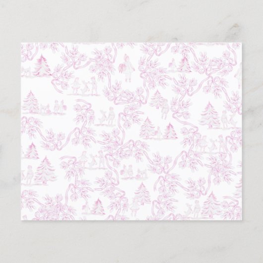 Baby Predictions Pink Toile Baby Shower Game (Rückseite)