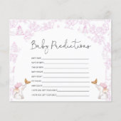 Baby Predictions Pink Toile Baby Shower Game (Vorderseite)