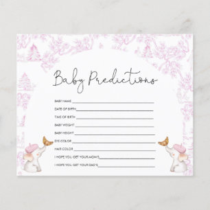 Baby Predictions Pink Toile Baby Shower Game