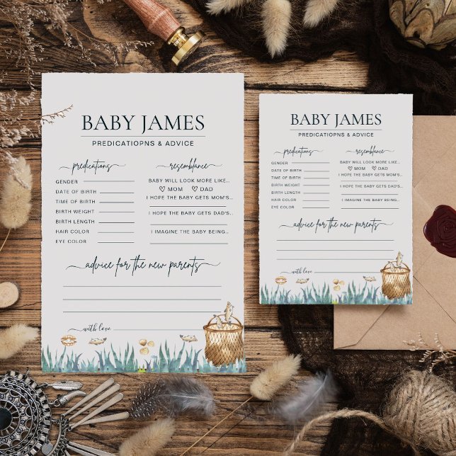 Baby Predictions Reel Fun Fishing Baby Shower Card (Von Creator hochgeladen)