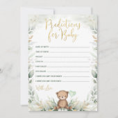 Baby Predictions Teddy Bear Balloon Shower Game Einladung (Vorderseite)