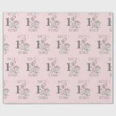 Baby Princess Elephant Girl Pink 1. Geburtstag Geschenkpapier (Flach)