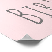 Baby Princess Elephant Girl Pink Gray 1. Geburtsta Poster (Ecke)