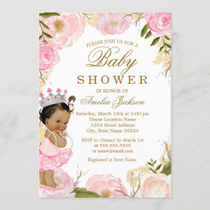 Baby Princess Floral Rose Es ist eine Girl Baby Du Einladung