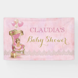 Baby Prinzessin Krone Gold Pink Königlicher Thron Banner
