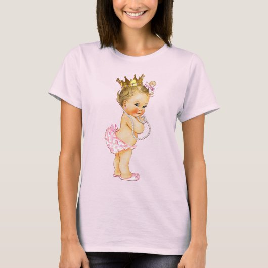 Baby-Prinzessin und Perlen T-Shirt (Vorderseite)