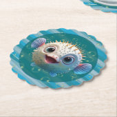 Baby Pufferfish Paper Coasters Untersetzer (angewinkelt)