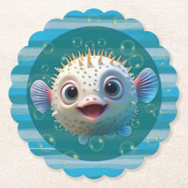 Baby Pufferfish Paper Coasters Untersetzer