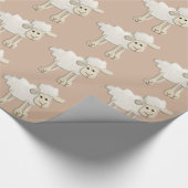 BABY PUFFY LAMB SHEEP TEXTILE ART CARTOON NIEDLICH GESCHENKPAPIER (Ecke)