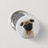 Baby Pug Portrait Button (Vorne & Hinten)