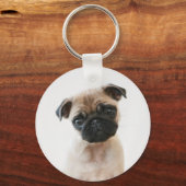 Baby Pug Portrait Schlüsselanhänger (Vorderseite)
