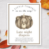 Baby Pumpkin Bear Spate night diaper game Poster