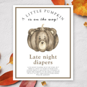 Baby Pumpkin Bear Spate night diaper game Poster