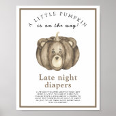 Baby Pumpkin Bear Spate night diaper game Poster (Vorne)