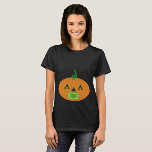 Baby Pumpkin - Grüner Schnuller T-Shirt (Vorne ganz)