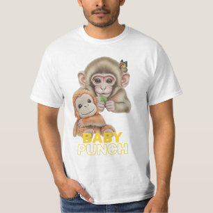 Baby Punch Süßer Affe mit Plüschspielzeug T-Shirt