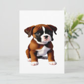 Baby Pup Boxer wartet auf Leckereien Einladung (Stehend Vorderseite)
