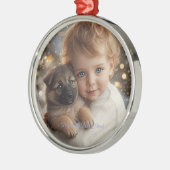 Baby & Puppy Christmas Magic Ornament Aus Metall (Links)