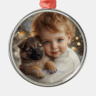 Baby & Puppy Christmas Magic Ornament Aus Metall