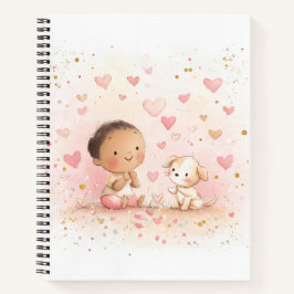 Baby & Puppy Valentine’s Notebook Notizblock