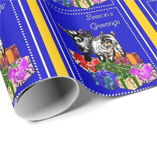 Baby Pygmy Goats Weihnachtswrapping Paper Geschenkpapier (Rolleneckpunkt)