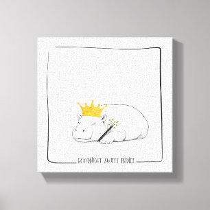 Baby Pygmy Hippo-Goodnight Sweet Prince Leinwanddruck