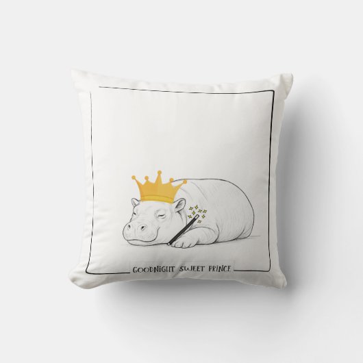 Baby Pygmy Hippo - Goodnight Sweet Prince Pillow Kissen (Vorderseite)