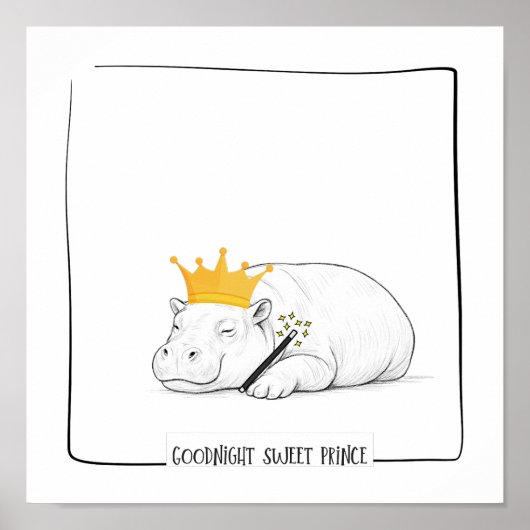 Baby Pygmy Hippo - Goodnight Sweet Prince Poster (Vorne)