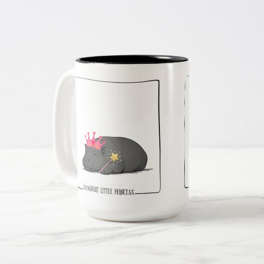 Baby Pygmy Hippo Princess Mug Zweifarbige Tasse (Vorderseite Links)