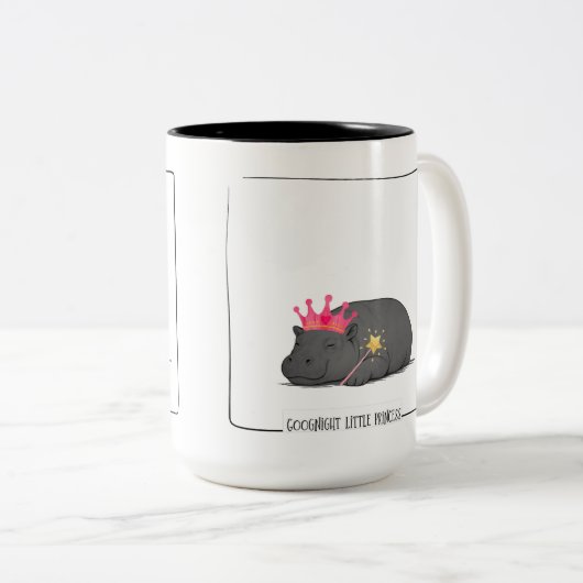 Baby Pygmy Hippo Princess Mug Zweifarbige Tasse (VorderseiteRechts)