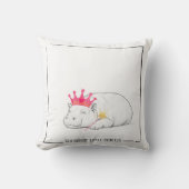 Baby Pygmy Hippo Princess Throw Pillow Kissen (Vorderseite)