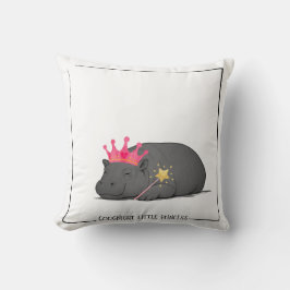 Baby Pygmy Hippo Princess Throw Pillow Kissen
