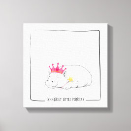 Baby Pygmy Hippo Princess Wall Canvas Leinwanddruck