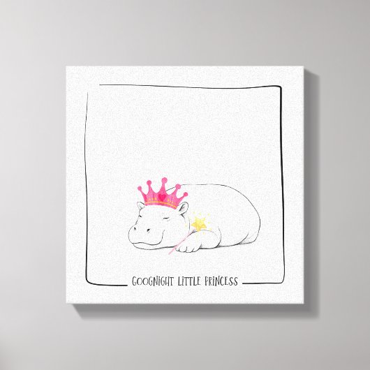 Baby Pygmy Hippo Princess Wall Canvas Leinwanddruck (Vorderseite)