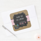 Baby Q Baby Dusche danke für Aufkleber PINK (Umschlag)