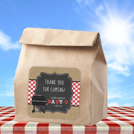 Baby Q Baby Dusche danke für Aufkleber RED