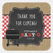 Baby Q Baby Dusche danke für Aufkleber RED (Vorderseite)