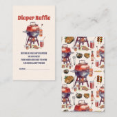 Baby Q Baby Dusche DIAPER RAFFLE Begleitkarte (Vorne/Hinten)