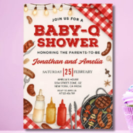 Baby-Q Baby Shower Einladung: Backyard BBQ Vorlage